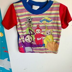 Vintage Teletubbies 90s Striped color block kids shirt 2/3T